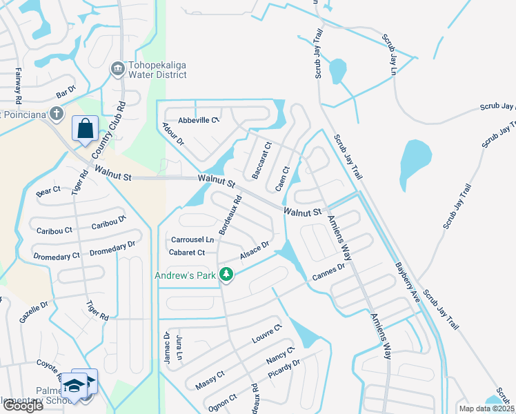 map of restaurants, bars, coffee shops, grocery stores, and more near 909 Alsace Drive in Kissimmee
