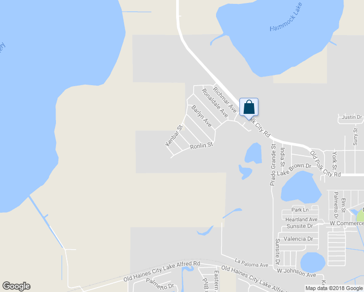 map of restaurants, bars, coffee shops, grocery stores, and more near 804 Dengar Avenue in Haines City