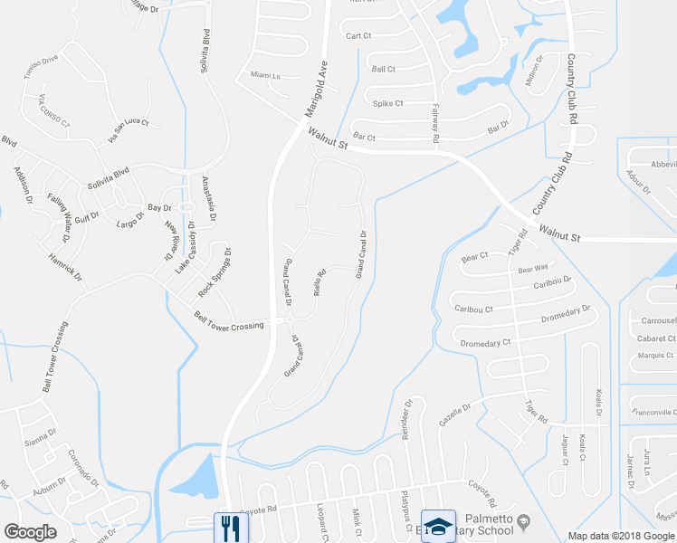 map of restaurants, bars, coffee shops, grocery stores, and more near 229 Rialto Road in Kissimmee
