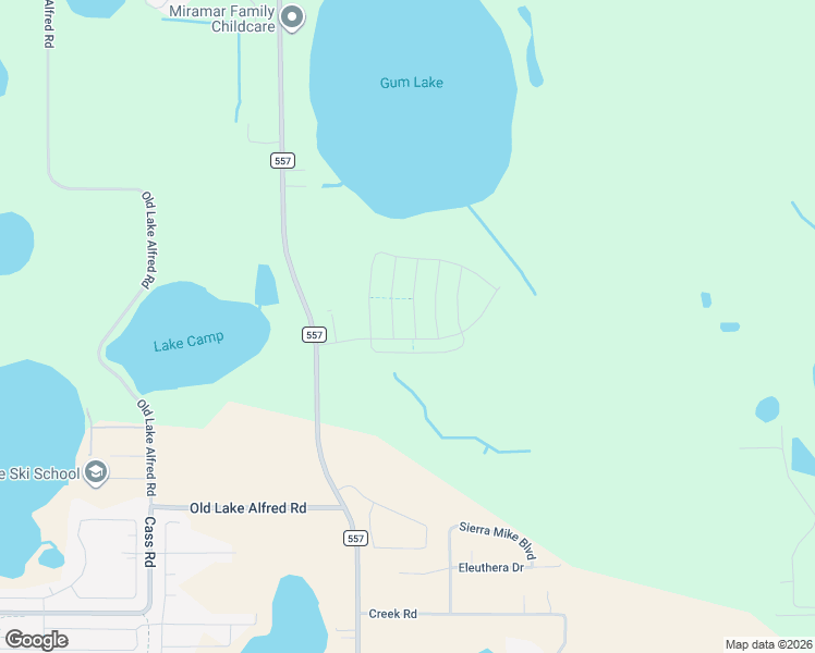 map of restaurants, bars, coffee shops, grocery stores, and more near State Road 557 in Lake Alfred