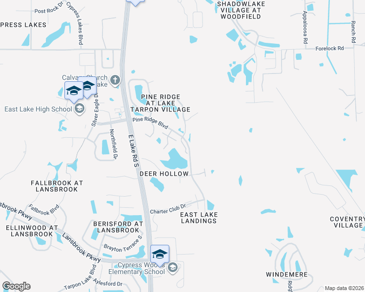 map of restaurants, bars, coffee shops, grocery stores, and more near 1433 Pine Glen Place in Tarpon Springs