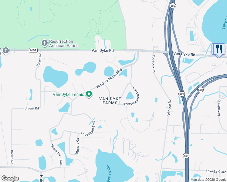 map of restaurants, bars, coffee shops, grocery stores, and more near 6622 Thoroughbred Loop in Odessa