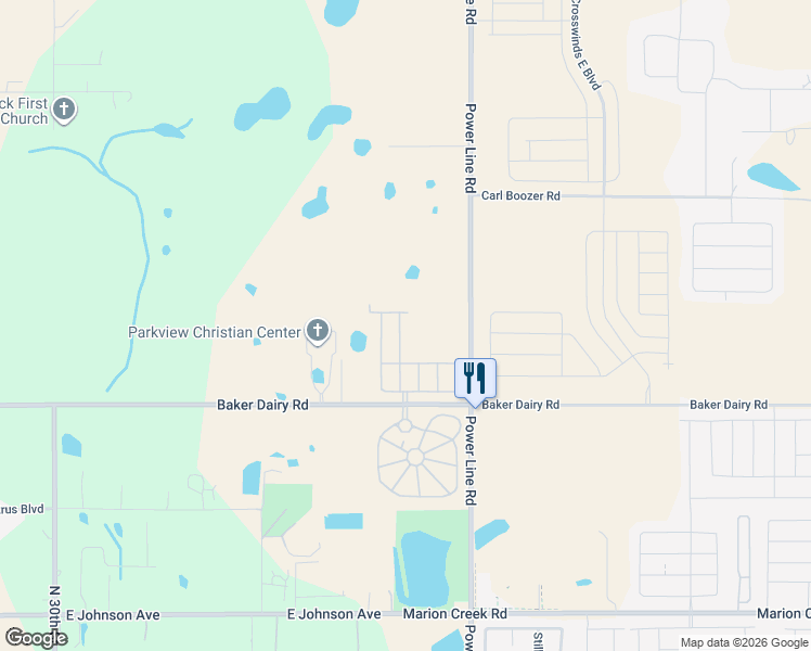 map of restaurants, bars, coffee shops, grocery stores, and more near 2400 Powerline Road in Haines City
