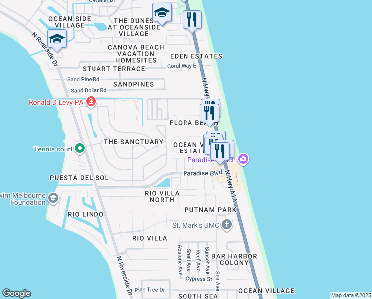 map of restaurants, bars, coffee shops, grocery stores, and more near 273 Provincial Drive in Melbourne