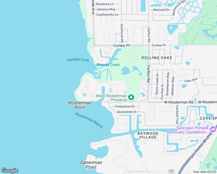 map of restaurants, bars, coffee shops, grocery stores, and more near 11 Mariner Drive in Tarpon Springs