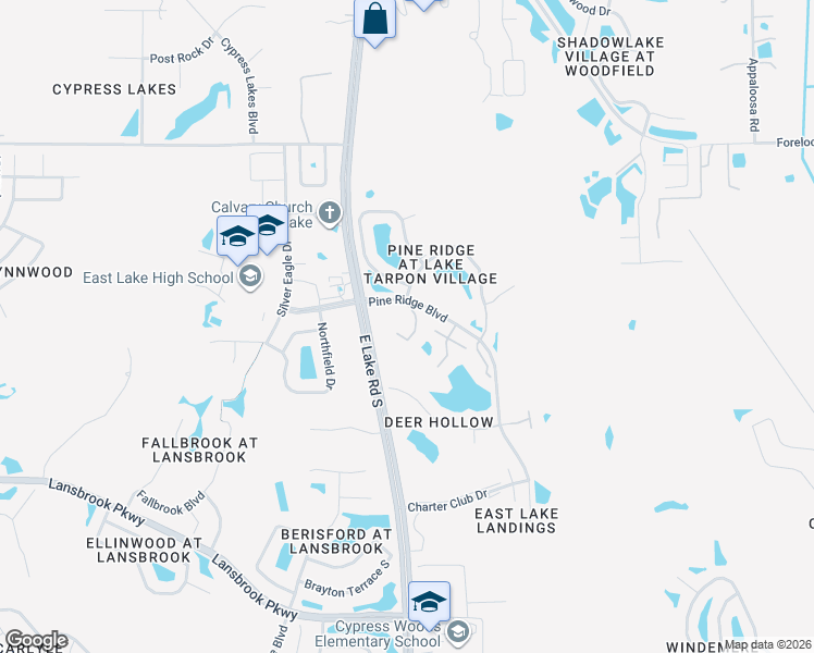 map of restaurants, bars, coffee shops, grocery stores, and more near 1354 Shady Pine Way in Tarpon Springs