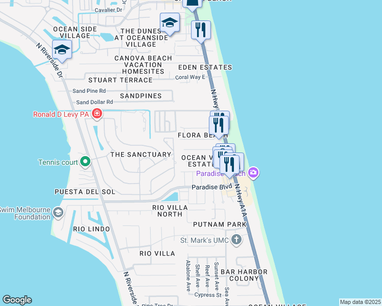 map of restaurants, bars, coffee shops, grocery stores, and more near 273 Provincial Drive in Melbourne