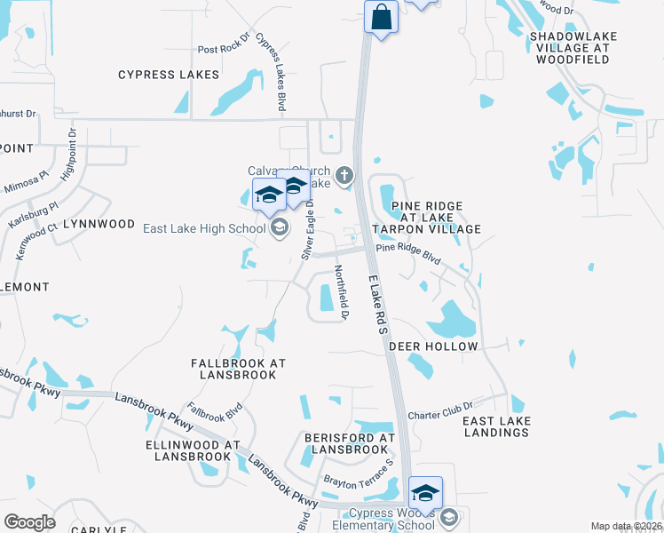 map of restaurants, bars, coffee shops, grocery stores, and more near 3025 Naughton Way in Tarpon Springs