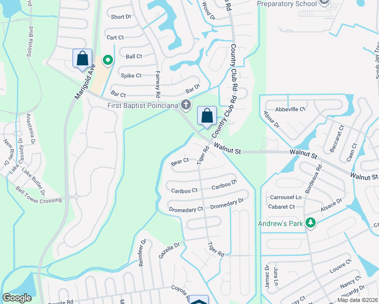 map of restaurants, bars, coffee shops, grocery stores, and more near 605 Bear Court in Kissimmee