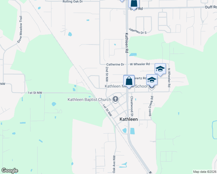 map of restaurants, bars, coffee shops, grocery stores, and more near 4039 2nd Street Northwest in Lakeland