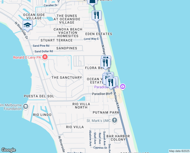 map of restaurants, bars, coffee shops, grocery stores, and more near 273 Provincial Drive in Melbourne