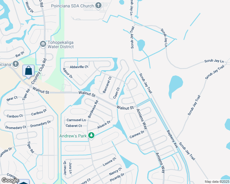 map of restaurants, bars, coffee shops, grocery stores, and more near 312 Caen Court in Kissimmee