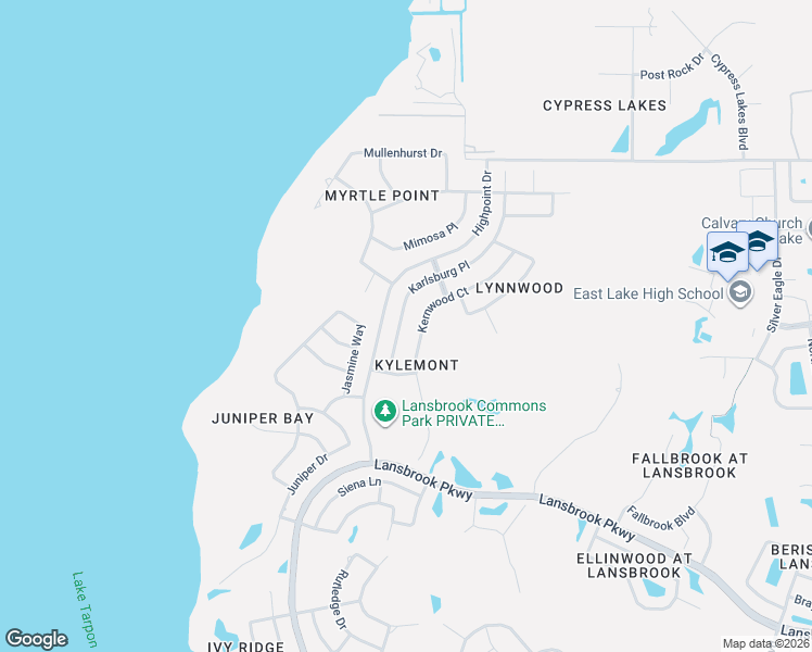 map of restaurants, bars, coffee shops, grocery stores, and more near 5139 Karlsburg Place in Palm Harbor