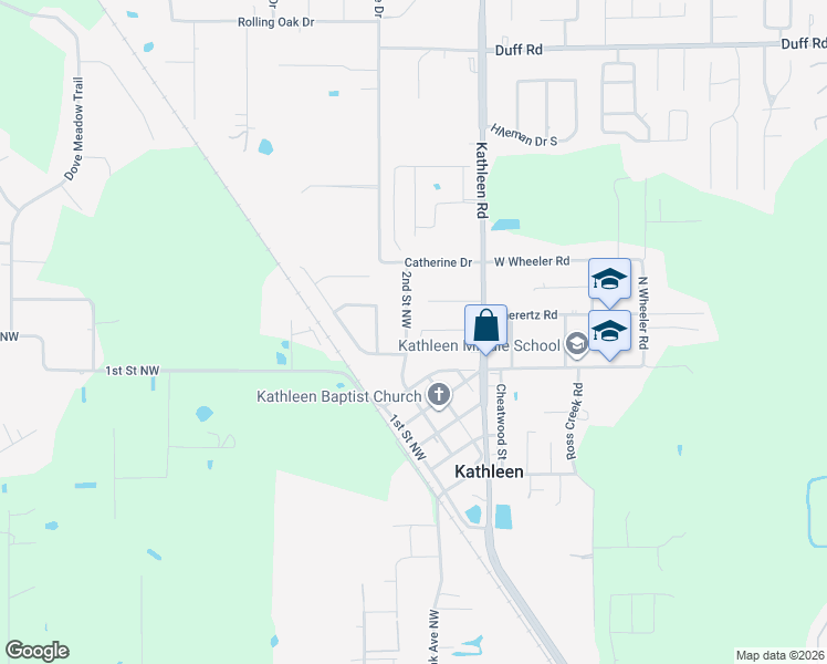 map of restaurants, bars, coffee shops, grocery stores, and more near 4039 2nd Street Northwest in Lakeland