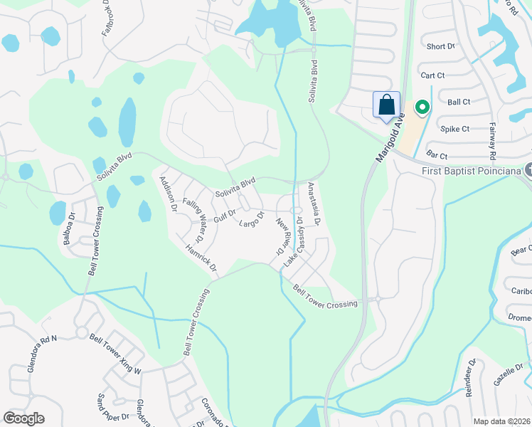map of restaurants, bars, coffee shops, grocery stores, and more near 231 Largo Drive in Kissimmee