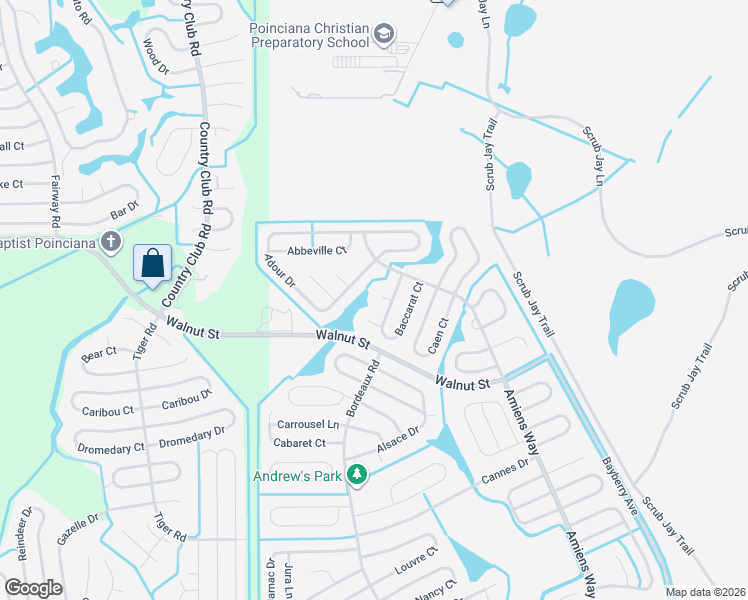 map of restaurants, bars, coffee shops, grocery stores, and more near 909 Parasol Place in Kissimmee