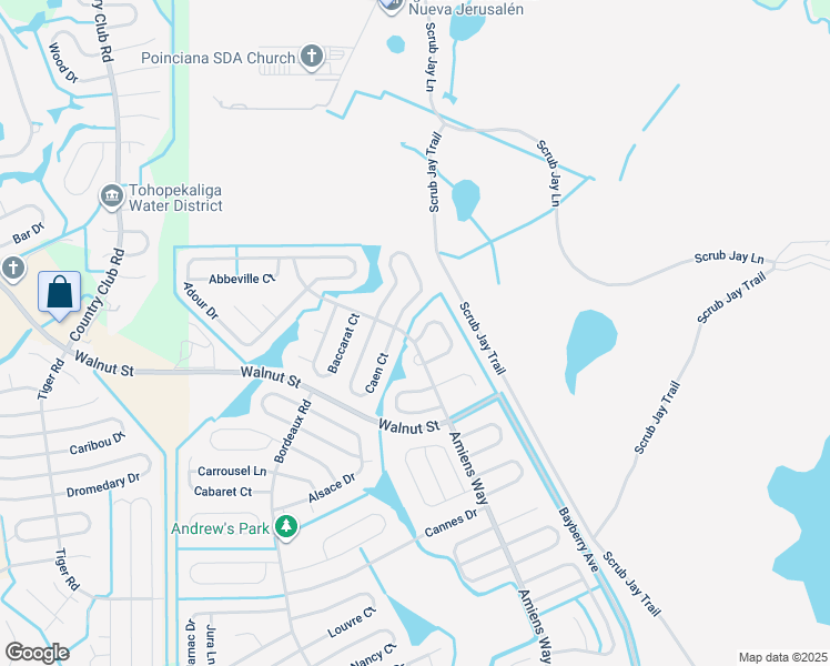 map of restaurants, bars, coffee shops, grocery stores, and more near 1001 Dampierre Court in Kissimmee