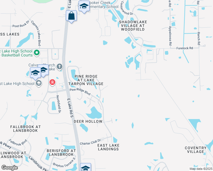 map of restaurants, bars, coffee shops, grocery stores, and more near 13381 Pine Ridge Circle East in Tarpon Springs