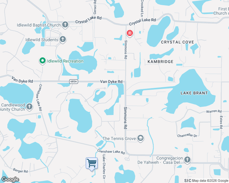 map of restaurants, bars, coffee shops, grocery stores, and more near 17427 Varona Place in Lutz