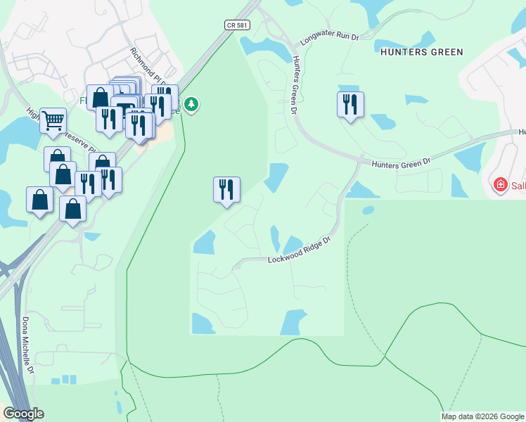 map of restaurants, bars, coffee shops, grocery stores, and more near 17521 Edinburgh Drive in Tampa