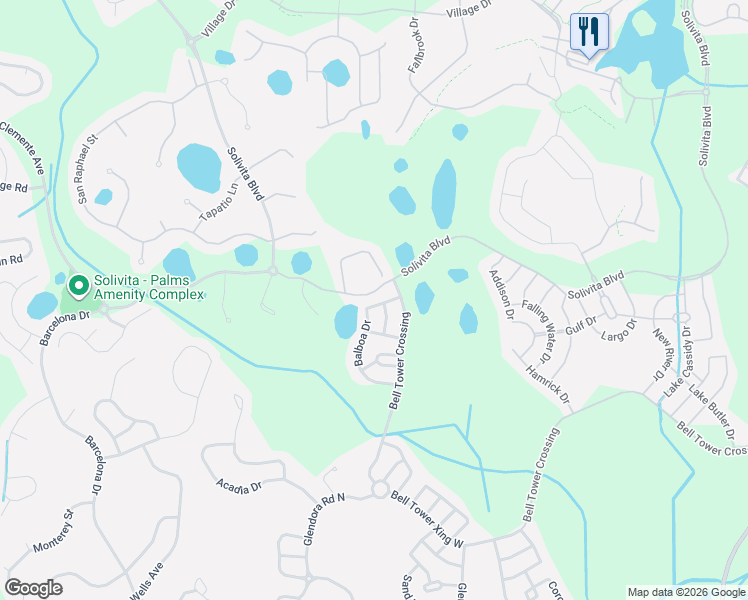 map of restaurants, bars, coffee shops, grocery stores, and more near 430 Balboa Drive in Kissimmee
