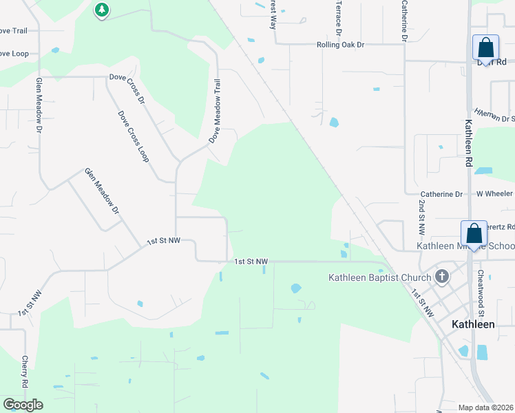 map of restaurants, bars, coffee shops, grocery stores, and more near 4581 Dove Meadow Court in Lakeland