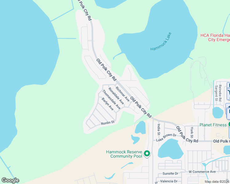 map of restaurants, bars, coffee shops, grocery stores, and more near 240 Ronaldale Avenue in Haines City