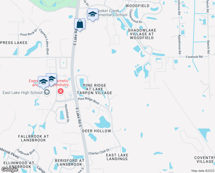 map of restaurants, bars, coffee shops, grocery stores, and more near 1326 Pine Ridge Circle East in Tarpon Springs