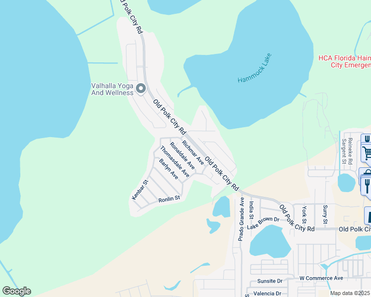 map of restaurants, bars, coffee shops, grocery stores, and more near 127 Richmar Avenue in Haines City