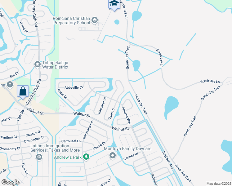 map of restaurants, bars, coffee shops, grocery stores, and more near 348 Clermont Drive in Kissimmee