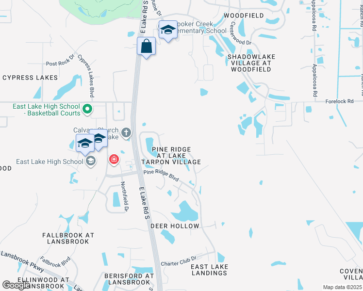 map of restaurants, bars, coffee shops, grocery stores, and more near 1308 Pine Ridge Circle East in Tarpon Springs