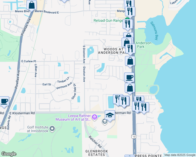 map of restaurants, bars, coffee shops, grocery stores, and more near 219 Seabreeze Avenue in Tarpon Springs