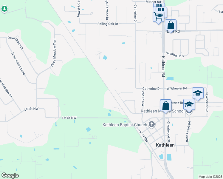 map of restaurants, bars, coffee shops, grocery stores, and more near 4198 Homestead Drive in Lakeland
