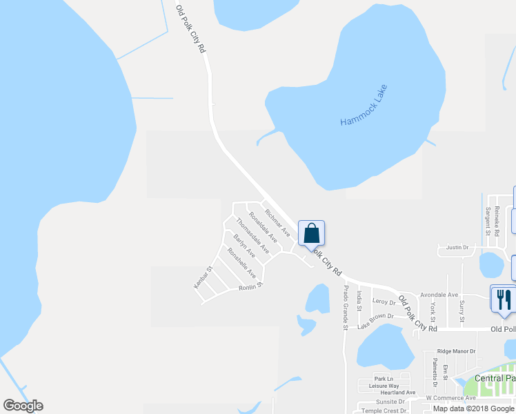 map of restaurants, bars, coffee shops, grocery stores, and more near 137 Richmar Avenue in Haines City