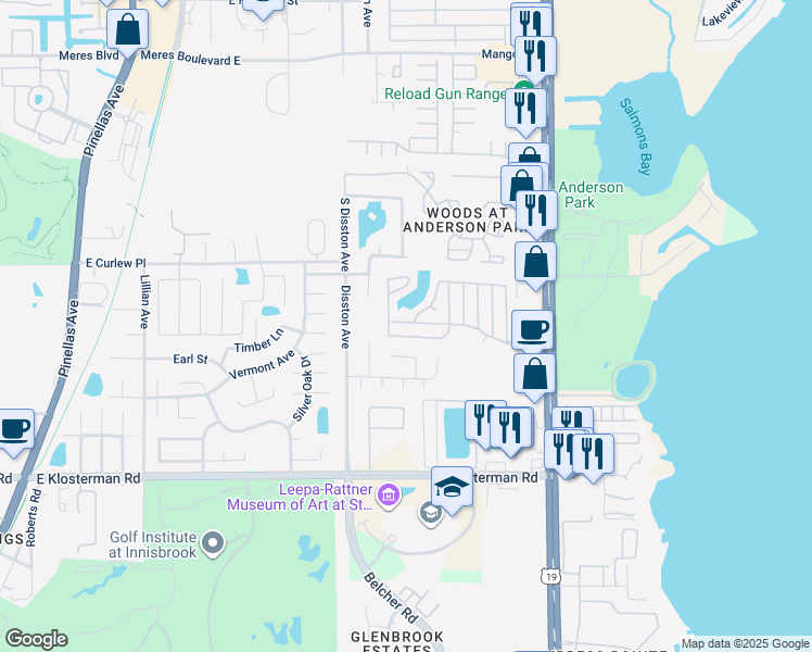 map of restaurants, bars, coffee shops, grocery stores, and more near 219 Seabreeze Avenue in Tarpon Springs