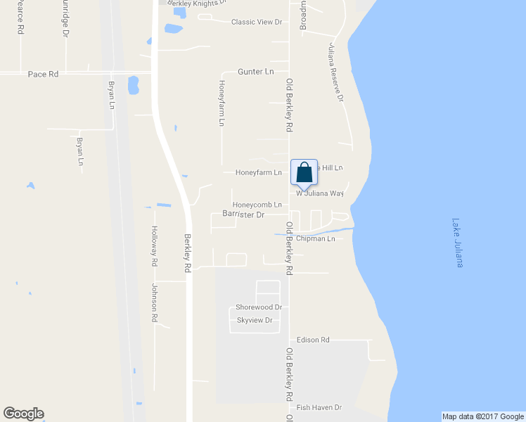 map of restaurants, bars, coffee shops, grocery stores, and more near 832 Barrister Drive in Auburndale