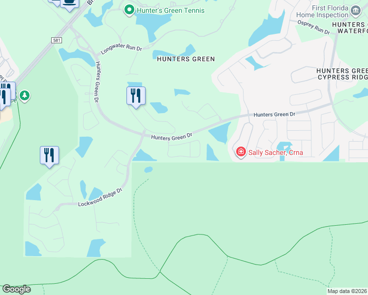 map of restaurants, bars, coffee shops, grocery stores, and more near 9029 Quail Creek Drive in Tampa