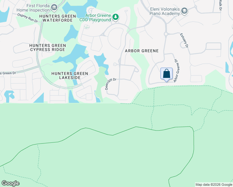 map of restaurants, bars, coffee shops, grocery stores, and more near 10117 Deercliff Drive in Tampa