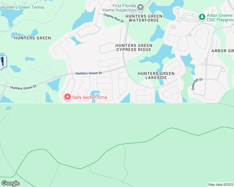 map of restaurants, bars, coffee shops, grocery stores, and more near 17710 Oak Bridge Street in Tampa