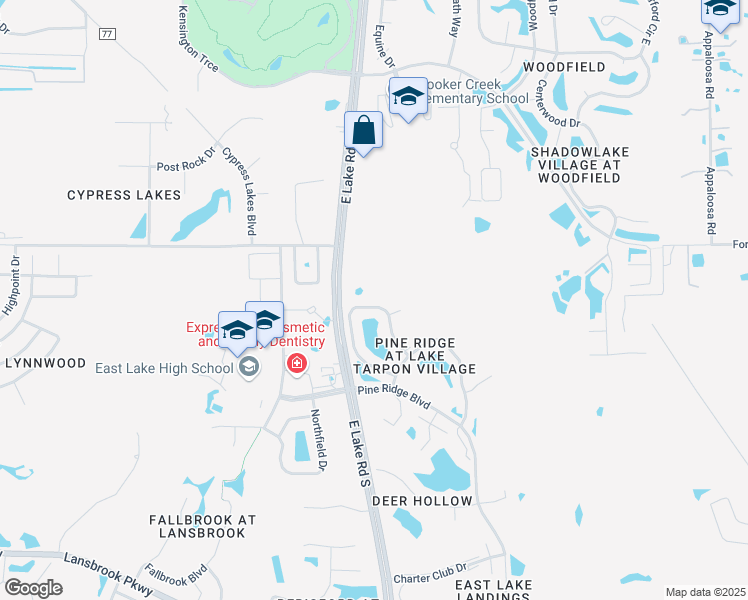 map of restaurants, bars, coffee shops, grocery stores, and more near 1204 Pine Ridge Circle West in Tarpon Springs