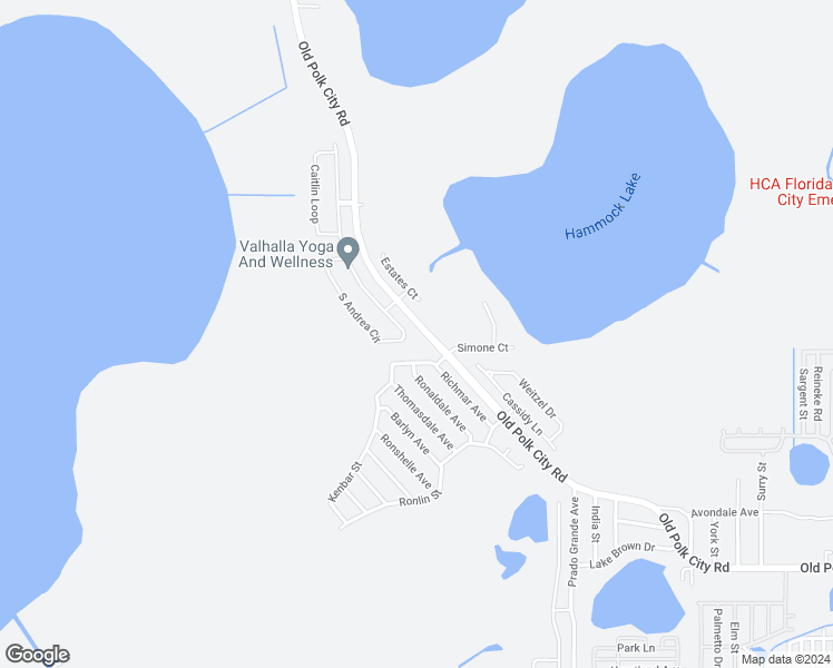 map of restaurants, bars, coffee shops, grocery stores, and more near 600 South Andrea Circle in Haines City