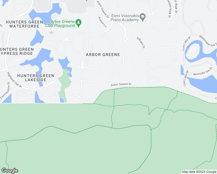 map of restaurants, bars, coffee shops, grocery stores, and more near 17868 Arbor Greene Drive in Tampa