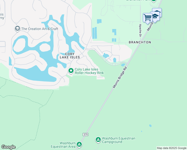 map of restaurants, bars, coffee shops, grocery stores, and more near 17814 Canary Point Lane in Tampa