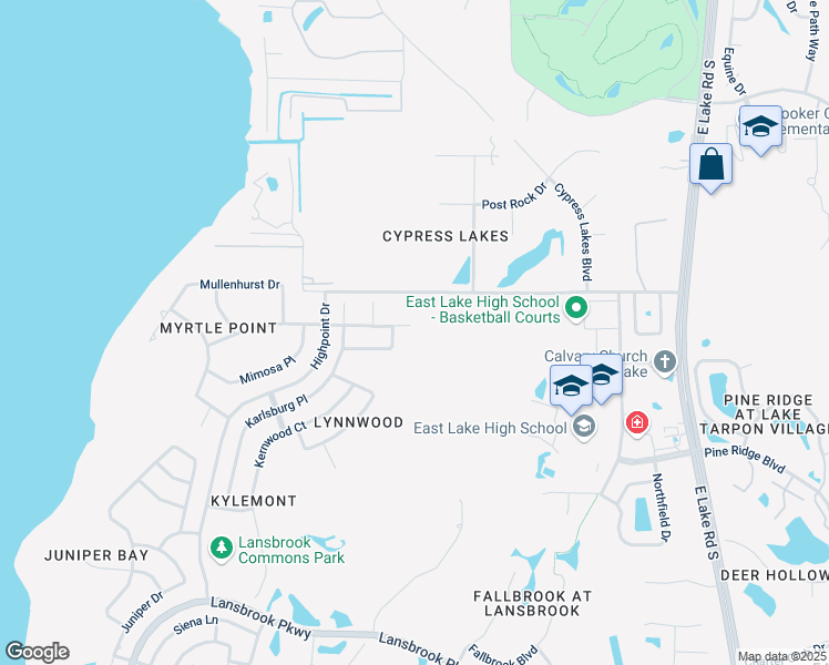 map of restaurants, bars, coffee shops, grocery stores, and more near 4192 Moreno Drive in Palm Harbor