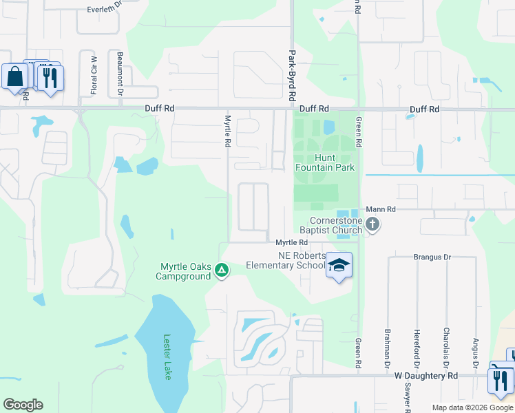 map of restaurants, bars, coffee shops, grocery stores, and more near 6925 Krenson Oaks Street in Lakeland