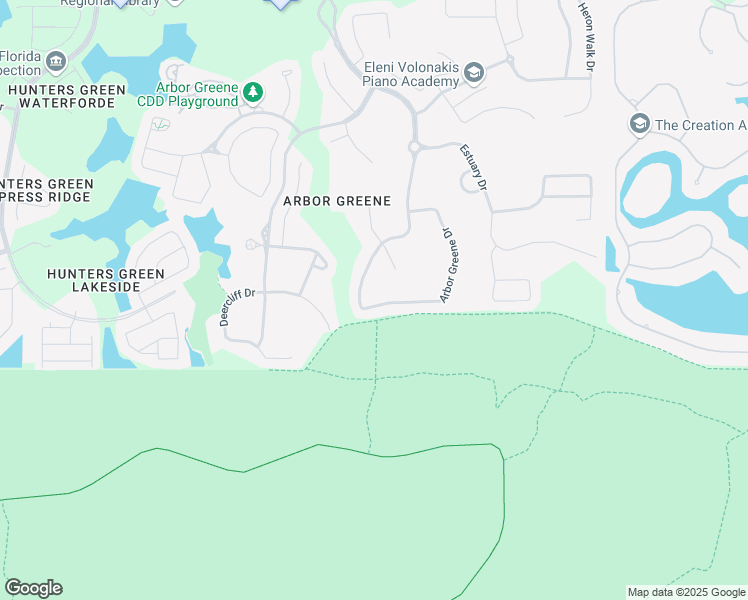 map of restaurants, bars, coffee shops, grocery stores, and more near 17847 Arbor Greene Drive in Tampa