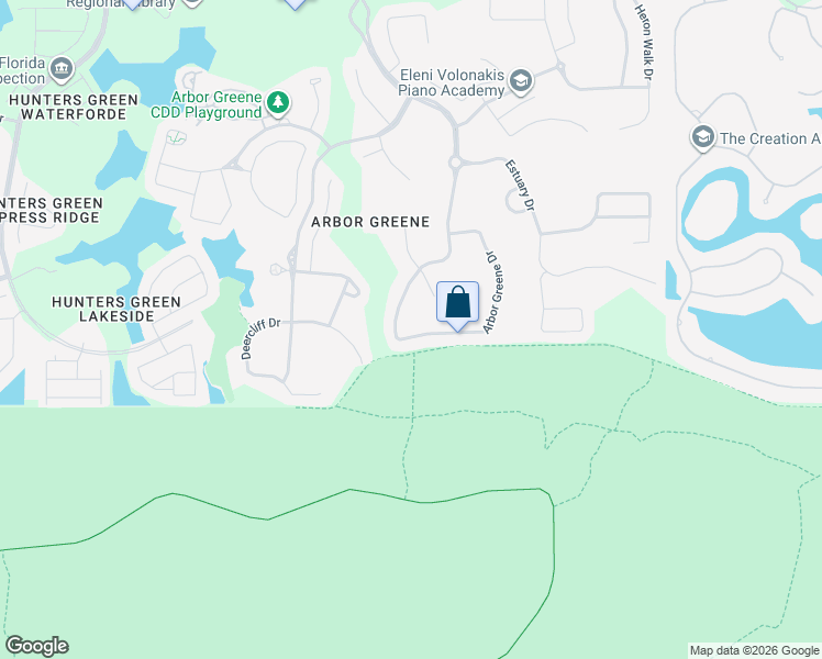 map of restaurants, bars, coffee shops, grocery stores, and more near 17847 Arbor Greene Drive in Tampa