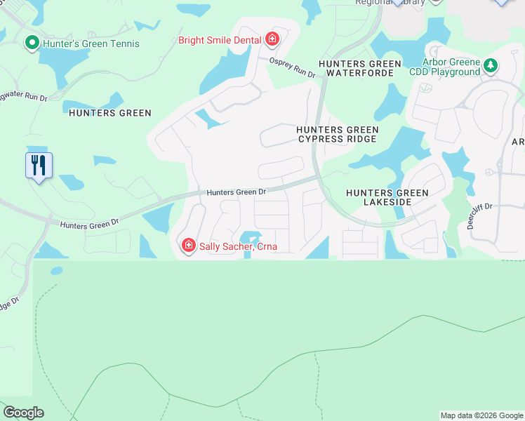 map of restaurants, bars, coffee shops, grocery stores, and more near 9330 Hampshire Park Drive in Tampa