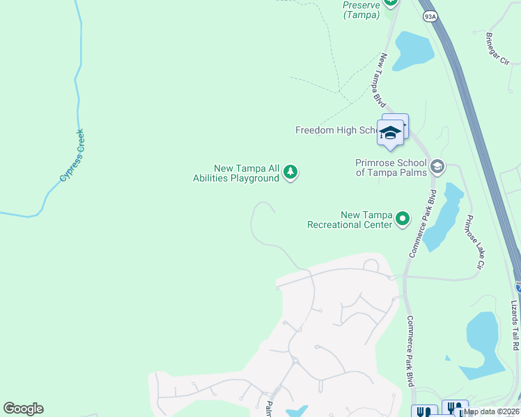map of restaurants, bars, coffee shops, grocery stores, and more near 17367 Emerald Chase Drive in Tampa