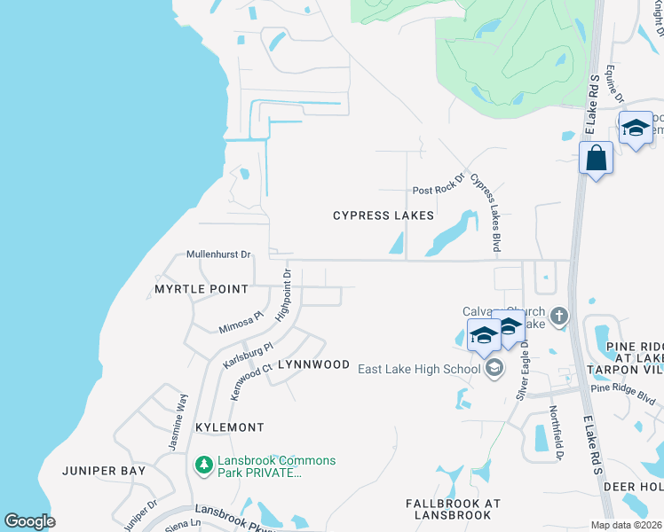 map of restaurants, bars, coffee shops, grocery stores, and more near 5477 Lockport Court in Palm Harbor